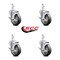 Service Caster 4 Inch Thermoplastic Rubber Swivel 3/4 Inch Square Stem Caster Set with Brake SCC-SQ20S414-TPRB-TLB-34-4 - alternate 3